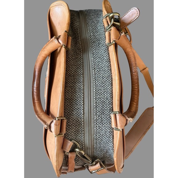 Hartmann Tweed Leather Briefcase Messenger Laptop Travel Carry On Bag - Picture 6 of 16